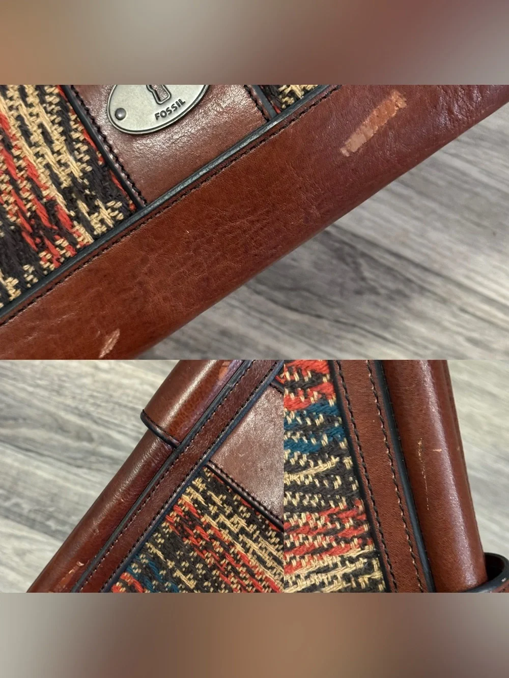Fossil Vintage Reissue Bar Clutch bags bundle of 2, as is